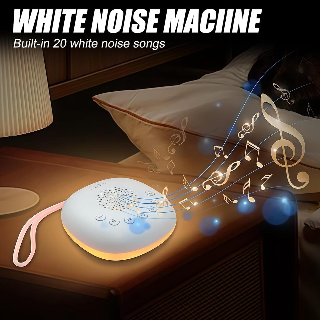 White Noise Machine Baby: Tragbare Baby Soundmaschine Mit Nachtlicht, Einschlafhilfe Babys Mit 20 Musik, White Noise Machine Baby Mit Timerfunktion, Nachtlicht Und Weißes Rauschen Baby