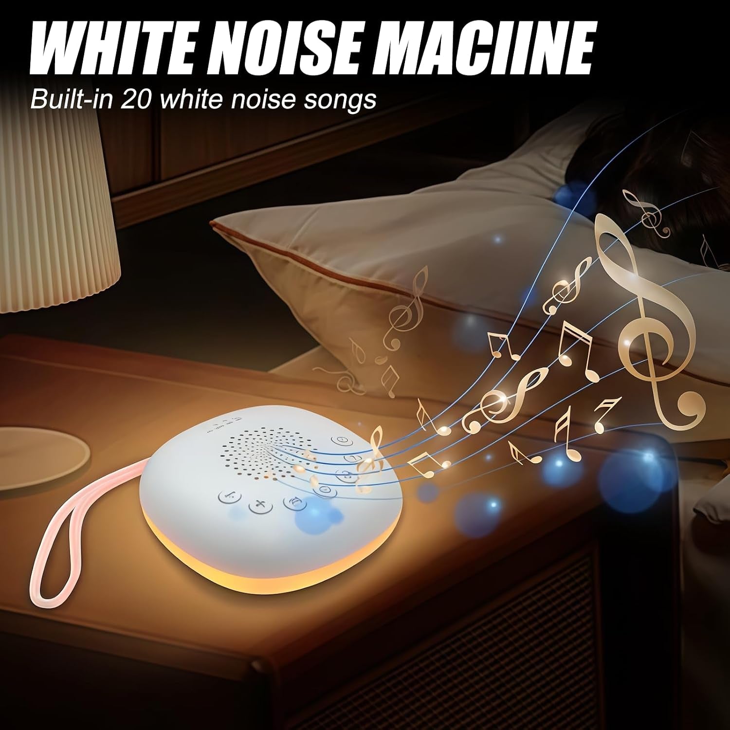 White Noise Machine Baby: Tragbare Baby Soundmaschine Mit Nachtlicht, Einschlafhilfe Babys Mit 20 Musik, White Noise Machine Baby Mit Timerfunktion, Nachtlicht Und Weißes Rauschen Baby