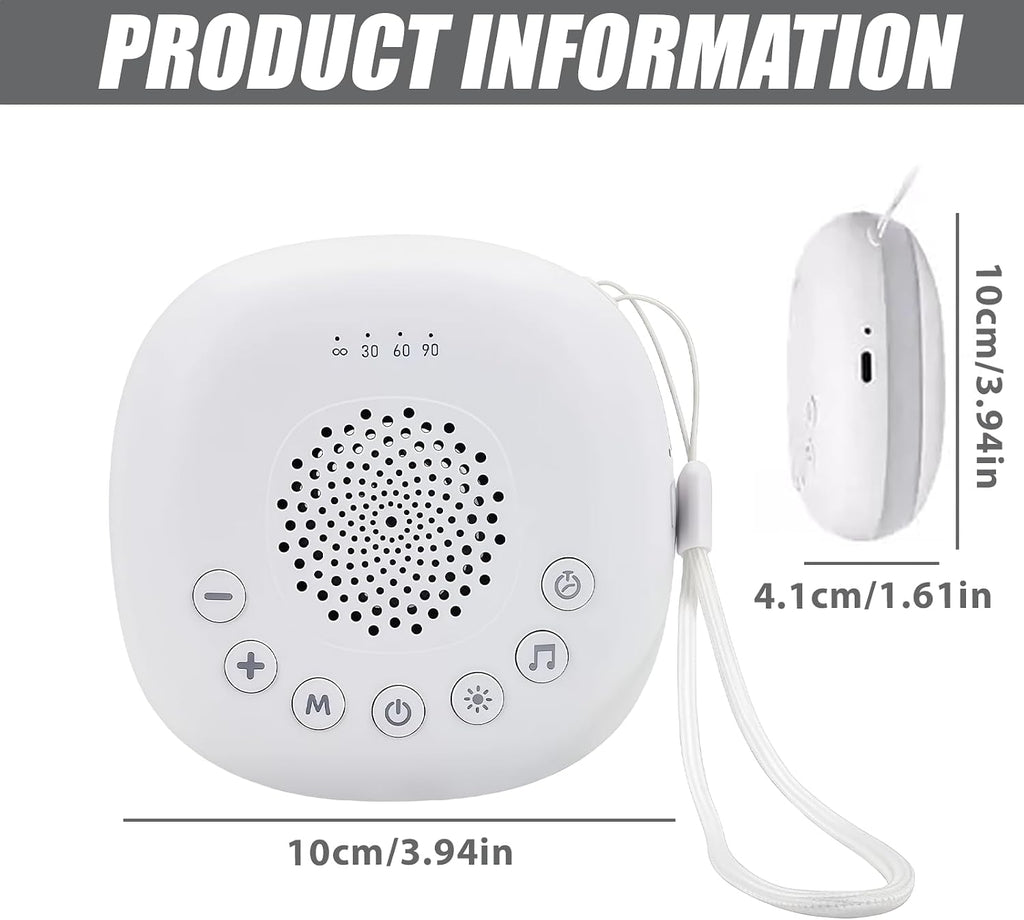 White Noise Machine Baby: Tragbare Baby Soundmaschine Mit Nachtlicht, Einschlafhilfe Babys Mit 20 Musik, White Noise Machine Baby Mit Timerfunktion, Nachtlicht Und Weißes Rauschen Baby