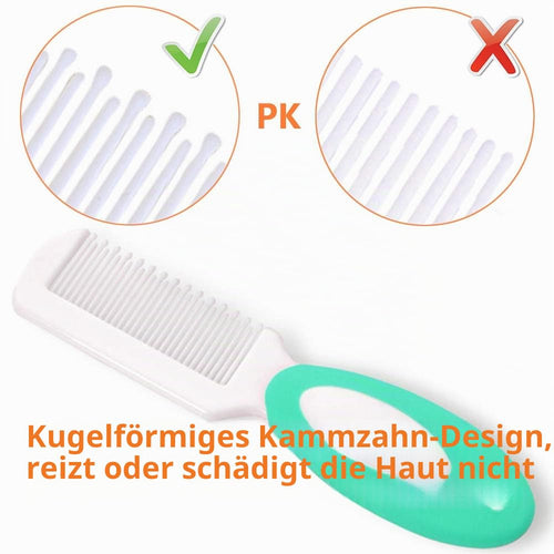 Baby-Haarbürste, Wiegenhut-Bürste, Baby-Haarkamm, Baby-Haarbürste Und Kamm-Set Für Neugeborene & Kleinkinder, Baby-Bürste Mit Weichen Borsten, Ideal Für Wiegenhut, Perfektes Baby-Liste-Geschenk (Grün)